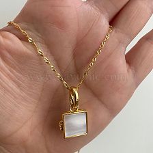 Casual Streetwear Square Copper Gold Plated Pendant Necklace In Bulk