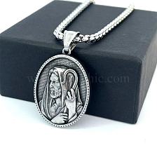 Greek Mythology Titanium Steel Virgin Mary Jesus Pendant Necklace Fashion Jewelry.