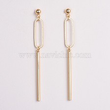 Brass Bar Dangle Stud Earrings, with 304 Stainless Steel Pins