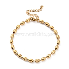 Ion Plating(IP) 304 Stainless Steel Oval Ball Chain Bracelets for Women