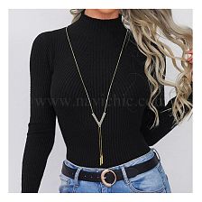 1 Piece Simple Style V Shape Alloy Inlay Rhinestones Women'S Pendant Necklace