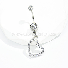 Minimalist Fashion Zircon Heart Belly Button Ring