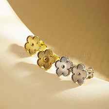 Stylish minimalist stainless steel clover earrings for daily wear.