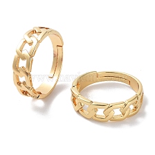 Brass Adjustable Rings for Women, Curb Chains Shape