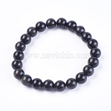 Natural Rainbow Obsidian Stretch Bracelets, Round