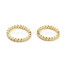 Rack Plating Brass Finger Ring with Cubic Zirconia, Long-Lasting Plated, Cadmium Free & Lead Free