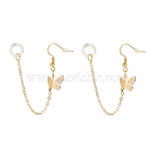 Anti-Lost Earring for Wireless Earphone, Butterfly Dangle Earrings with Hanging Chain for Women