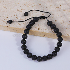 Black volcanic stone bracelet with 21 beads, adjustable, European and American style.