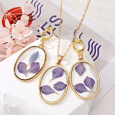 Simple Style Flower Alloy Resin Women'S Earrings Necklace 1 Piece 1 Pair