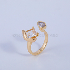 Stylish European American Zircon Copper Ring Personalized Open Ring