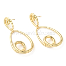 Teardrop Brass Dangle Stud Earrings, Long-Lasting Plated, Cadmium Free & Lead Free