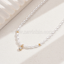 Elegant Vintage Style Pearl Necklace for Women, 18K Gold Plated Classic.