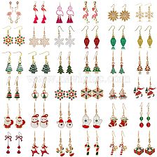 Fashion Christmas Tree Flamingo Alloy Plating Inlay Artificial Gemstones Women'S Drop Earrings 1 Pair