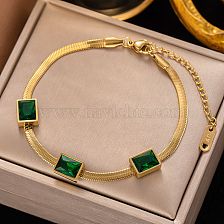 Retro Square Alloy Plating Inlay Artificial Gemstones 18K Gold Plated Women'S Necklace