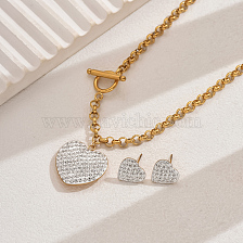 Water Diamond Heart Punk OT Chain Set for Women