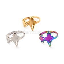 201 Stainless Steel Sun & Ice Cream Adjustable Ring for Women