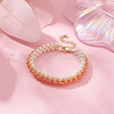 Glass Imitation Pearl & Bicone Beaded Bracelets