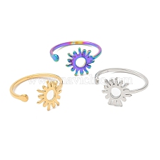 304 Stainless Steel Flower Adjustable Ring for Women