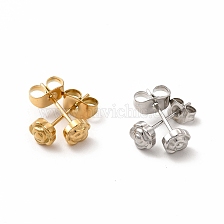 304 Stainless Steel Flower Stud Earrings for Women