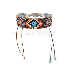 Bohemian Style Geometric Glass Bead Handmade Bracelet for Women