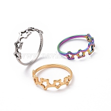 201 Stainless Steel Star Wrap Finger Ring for Women