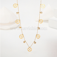 Minimalist Metal Hollow Clover Necklace with Sparkling Zirconia