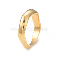 Ion Plating(IP) 304 Stainless Steel Wave Finger Ring for Women