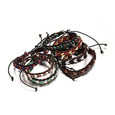 Adjustable Braided Leather Cord Bracelets, with Cords, 57mm, 13x8mm