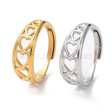 304 Stainless Steel Hollow Heart Adjustable Rings