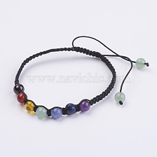 Natural Gemstone Beads Braided Bracelets, with Nylon Thread Cord