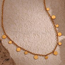 Basic Vintage Style Classic Style Round Stainless Steel Plating 18K Gold Plated Necklace