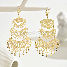 Golden Bohemian Fringe Tassel Earrings for Women's Vacation Style