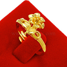 Golden Brass Plated 24K Gold Ring Women's Vietnam Sand Gold Ring