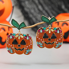 Sparkling Halloween Skull Earrings for Trendy Women's Fashion Statement.