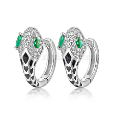 Bohemian Style S925 Silver Inlaid Green Zircon Drop Earrings