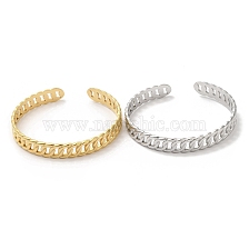 Ion Plating(IP) 304 Stainless Steel Bangles, Curb Chain Cuff Bangles, Jewelry for Women