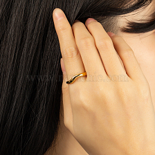 Geometric Open Ring with 18K Gold Plating, Simple and Versatile