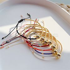 Retro Color Block Beaded Alloy Plating 18K Gold Plated Unisex Bracelets