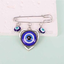 Simple Palm Devil Eye Brooch Pin Jewelry Collar Pin Blue Eye