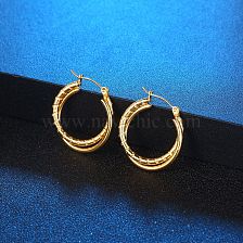 Fashion Circle Titanium Steel Plating Earrings 1 Piece