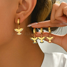 Metal bird wing stainless steel earrings for women daily versatile jewelry.