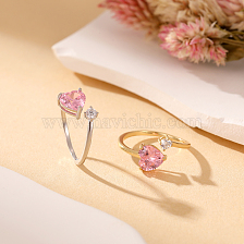 Elegant 925 Silver Colorful Zircon Heart Drop Women's Ring