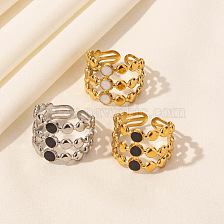 Stylish Hollow Oil Drip Triple-layer Ring for Women, Unique Design Jewelry.