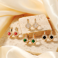 Elegant European and American Style Drop Earrings with Colorful Design