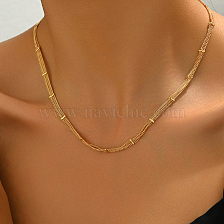 Vintage Layered Chain Lock Collarbone Necklace for Women Daily Commute.