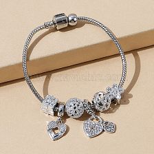 European And American Creative Explosion Of Rhinestone Heart Bracelet