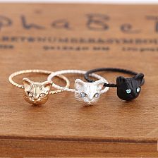 Fashion Cat Alloy Plating Inlay Rhinestones Women'S Rings 1 Piece