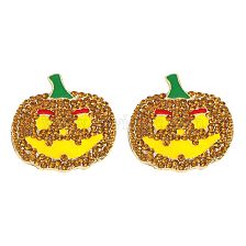 European And American Hot Selling Halloween Creative Funny Metal Diamond Pumpkin Ghost Skull Earrings