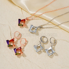 Cute Fashionable European American Style Necklace Earring Set with Rhinestones