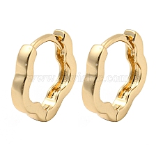 Brass Hoop Earrings for Women, Flower